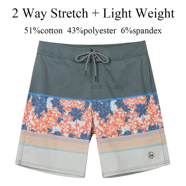 SURFCUZ Vintage Pria Celana Pendek 2-Way-Stretch Musim Panas Berenang Pendek Ringan Beachwear Swimwear Surf Beach Boardshorts untuk Pria