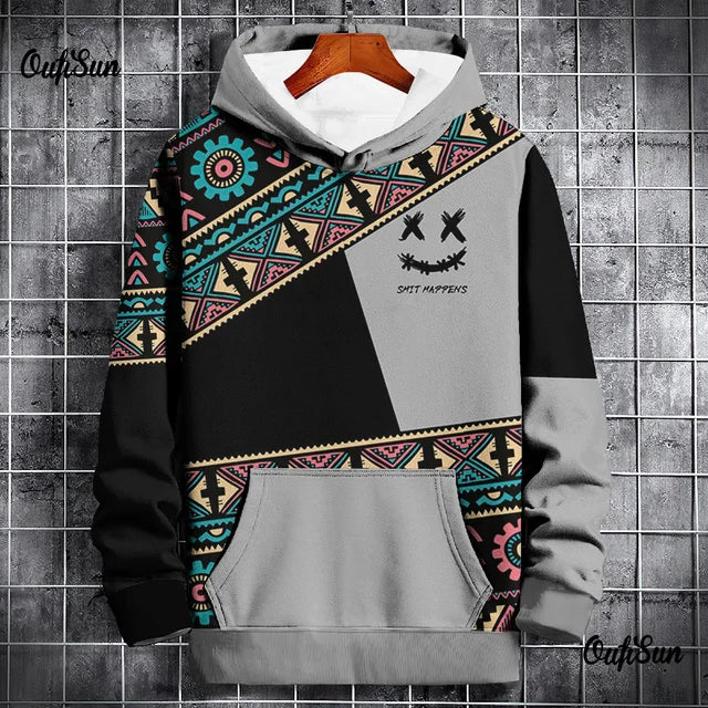 Vintage Men's Hoodie Sweatshirt Hooded Cartoon Graphic Print Daily Pullover Sports Streetwear Designer Autumn Clothing Hoodies