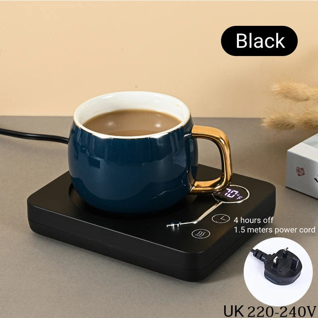 Smart Coffee Mug Warmer Electric Heating Coaster for Milk Tea Water 3 Temperature Setting Timing-off Cup Heater Keep Drinks Warm