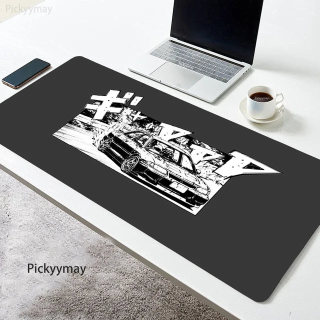 Initial D Large Mouse Mat Black Mousepad Big Gaming Mousepads Manga Car Rubber Keyboard Mats Desk Pad HD print Mouse Pads 90x40