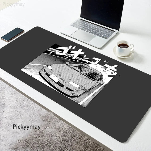 Initial D Large Mouse Mat Black Mousepad Big Gaming Mousepads Manga Car Rubber Keyboard Mats Desk Pad HD print Mouse Pads 90x40