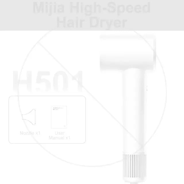 Original XIAOMI MIJIA H501 High Speed Anion Hair Dryer Wind 62m/s 1600W 2 Minute Quick Dry Professional Hair Care Negative Lon