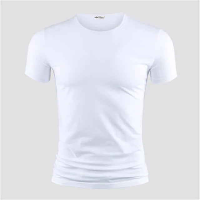 Men's T Shirt Pure Color V Collar Short Sleeved Tops Tees Men T-Shirt Black Tights Man T-Shirts Fitness For Male Clothes TDX01