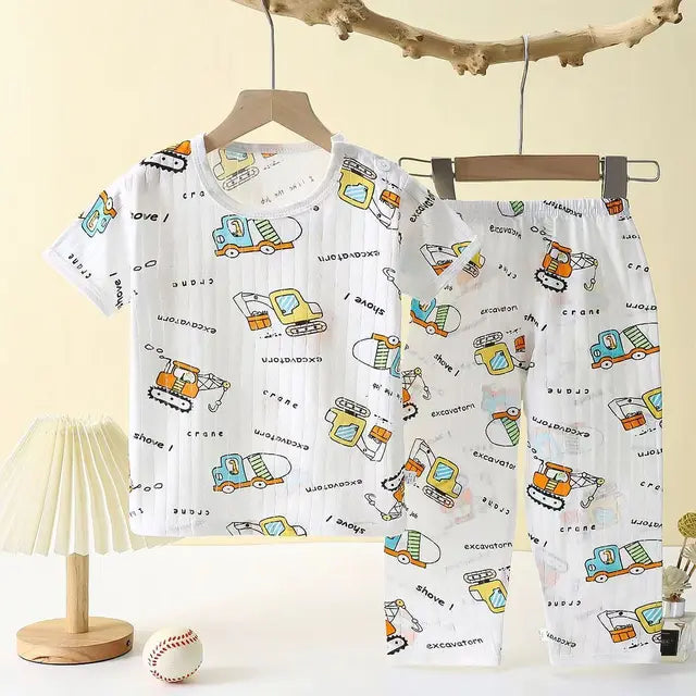 Children Sets Cotton Kids Clothes Long/Short Sleeve Home Sleepwear Children's Clothing Boy Girl Autumn winter Tops Pants Suits