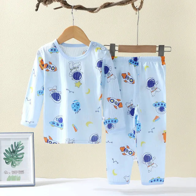 Children Sets Cotton Kids Clothes Long/Short Sleeve Home Sleepwear Children's Clothing Boy Girl Autumn winter Tops Pants Suits