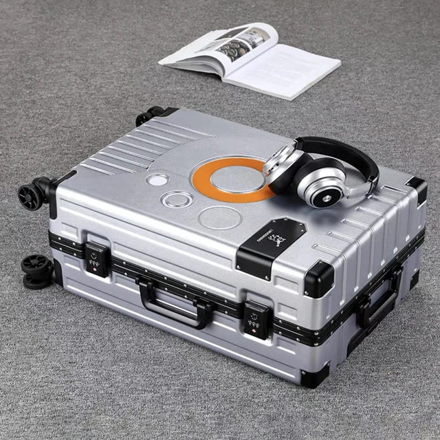 2022 Arrival upgrade Fashion Aluminium Frame Rolling Luggage box Women&Men 20 22 24 26 28 Inch Trolley Suitcase Travel B