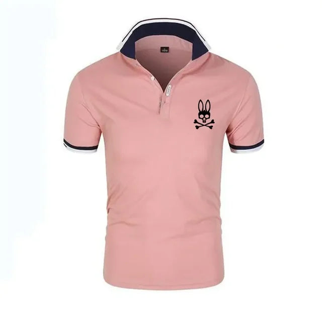 Psycho Bunny Polo Shirt Men Clothing Summer Fashion Lapel Breathable Casual Tees Tops Short Sleeve Hip Hop Men's Polos Shirts