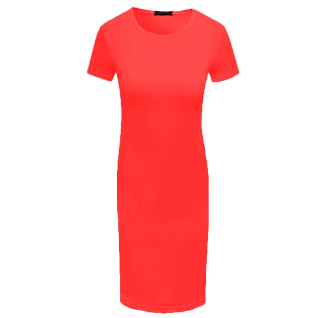 Womens Dress Vestido Summer Short Or Long Sleeve Slim Bodycon Dress Tunic Round Neck Casual Pencil Dress 2019 S-XL WDC1475