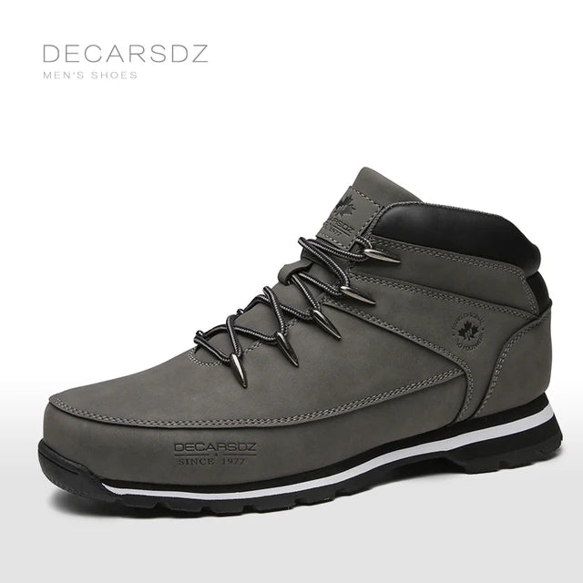 DECARSDZ Winter Boots Men 2023 New Outdoor Waterproof Comfy Durable Outsole Men Boots Classic High Quality Leather Snow Boots