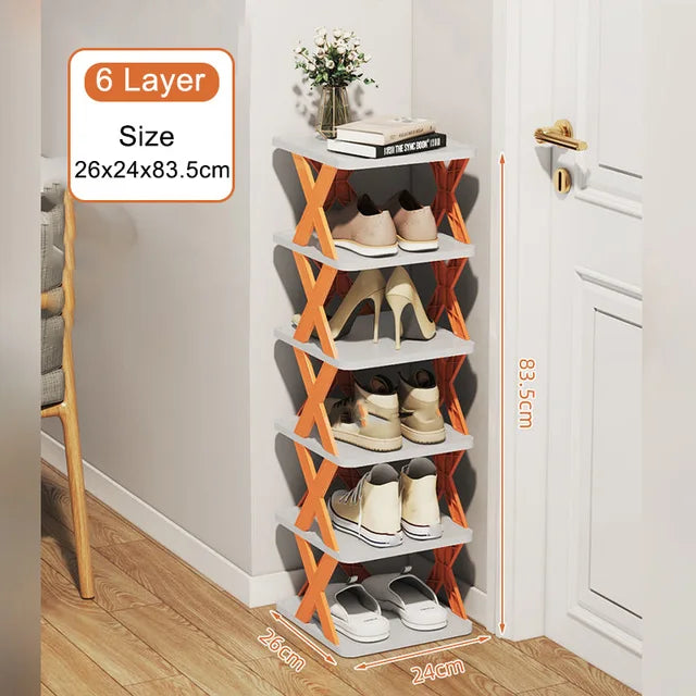 Multi-Layer Shoe Rack Storage Organizer Stackable Shoe Rack Space Saving Cabinet Shoes Organizer Small Shoe Rack Storage Rack