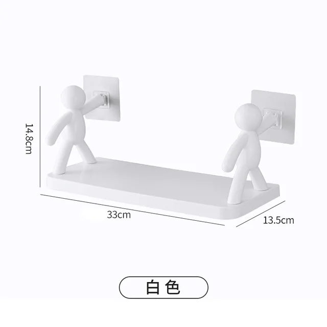 Wall-Mounted Figurine Shelf, Drill-Free Bathroom Wall Organizer, Kitchen Condiment Bottles and Vinegar Bottles, Bathroom Shelf