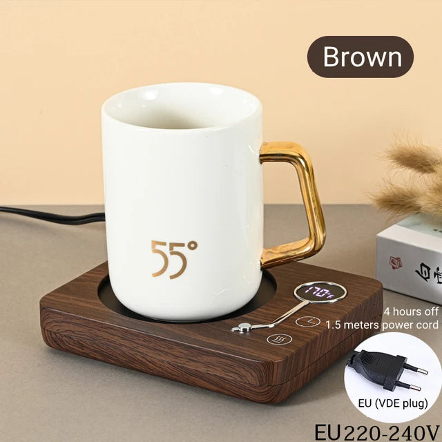 Smart Coffee Mug Warmer Electric Heating Coaster for Milk Tea Water 3 Temperature Setting Timing-off Cup Heater Keep Drinks Warm