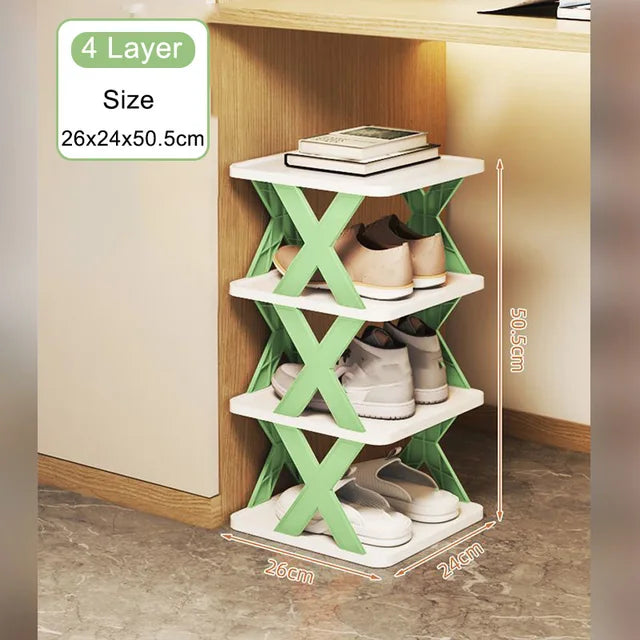 Multi-Layer Shoe Rack Storage Organizer Stackable Shoe Rack Space Saving Cabinet Shoes Organizer Small Shoe Rack Storage Rack