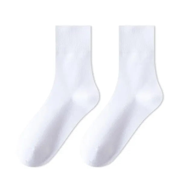 White Summer Thin Cotton Socks Women Medium Length Tube Summer Maternity Small Leather Shoe Socks Sweat Absorbent All Seasons