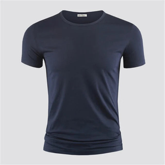 Men's T Shirt Pure Color V Collar Short Sleeved Tops Tees Men T-Shirt Black Tights Man T-Shirts Fitness For Male Clothes TDX01