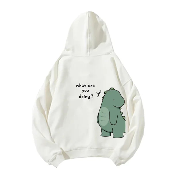 Spring or Autumn Men and Women Jumpers Hoodie Fun Dinosaur Print Long-sleeved Fashion Sweatshirt of Couple Y2K Clothes Hoodie