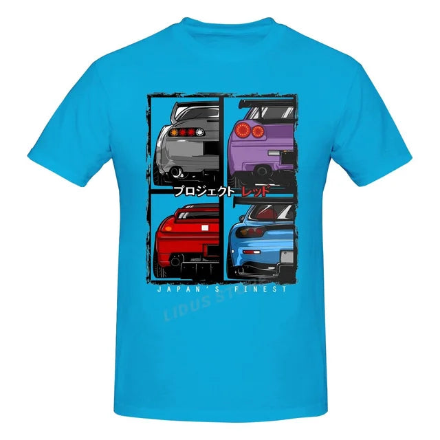 Japans Finest R34 NSX FD3S RX7 Jdm Car T shirt Harajuku Streetwear Short Sleeve T-shirt 100% Cotton Graphics Tshirt Tee Tops