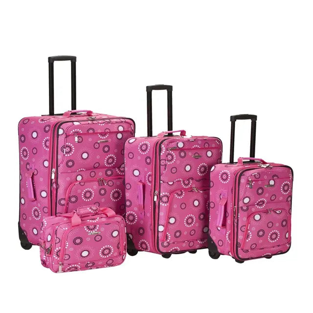 New Elegant Expandable 4-Piece Softside Luggage Set - Impulse F108 Luggage for Upscale Travel Needs & Outings.