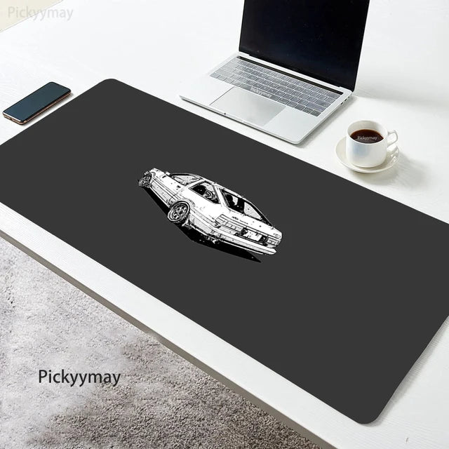 Initial D Large Mouse Mat Black Mousepad Big Gaming Mousepads Manga Car Rubber Keyboard Mats Desk Pad HD print Mouse Pads 90x40