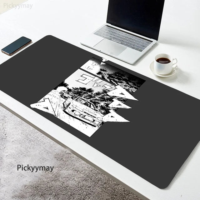 Initial D Large Mouse Mat Black Mousepad Big Gaming Mousepads Manga Car Rubber Keyboard Mats Desk Pad HD print Mouse Pads 90x40