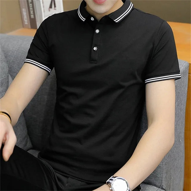 Men's Summer Lapel POLO Shirt Short Sleeve Tops Men Business Casual Youth Tops Korean Fashion Clothing Polo Shirt Men