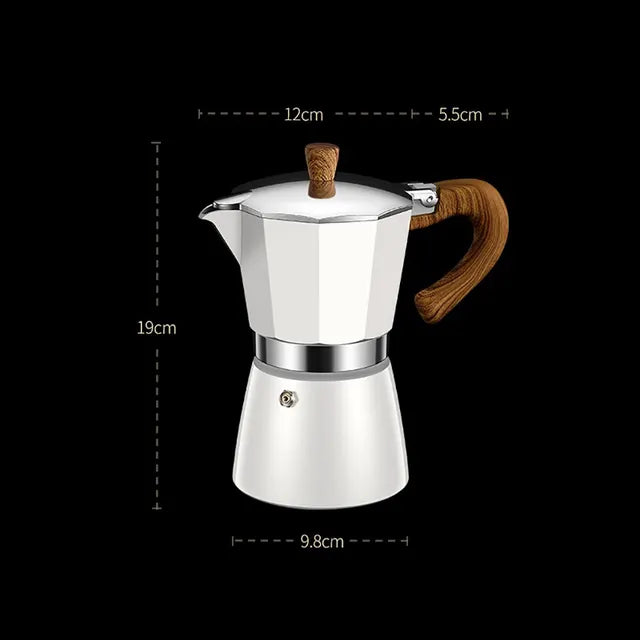 150ml/300ml Vintage Wooden Handle Electric Espresso Machine Moka Pot Classic Italian Portable Cafe Tool Kitchen Cafe