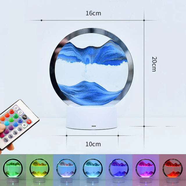 3D Moving Sand Art Picture Round Glass Deep Sea Sandscape Hourglass Quicksand Craft Flowing Sand Painting Office Home Decor Gift