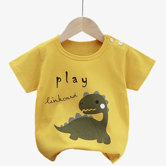 Children's Clothing T-Shirt Kids Clothes Boys Girls Summer Cartoon Tops Short Sleeve Clothes 100% Cotton Baby Clothing