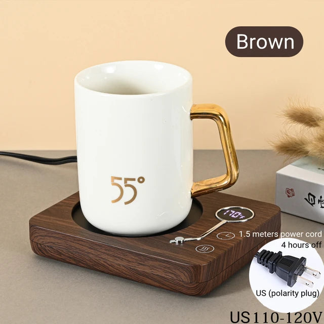 Smart Coffee Mug Warmer Electric Heating Coaster for Milk Tea Water 3 Temperature Setting Timing-off Cup Heater Keep Drinks Warm