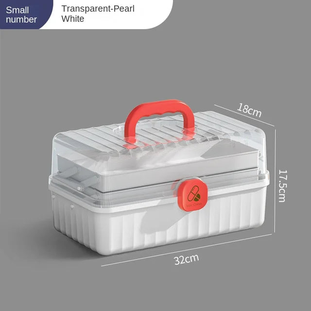 Home Medicine Cabinet Medicine Box, First Aid Kit Portable Storage Medicine Box, Three-layer Medicine Box, Household Storage Box