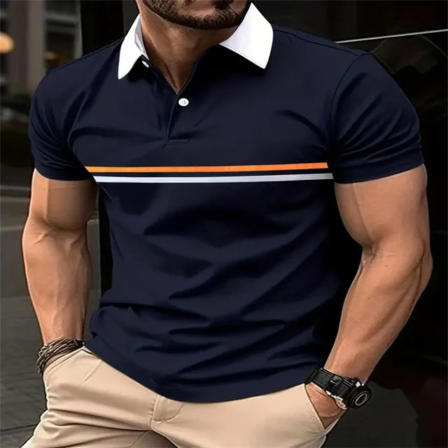 Striped Mens buttons Polo Shirt Short Sleeve Colorful 3d Printed Tops Tees Casual Polo T Shirt New Male Oversized 5xl Clothing