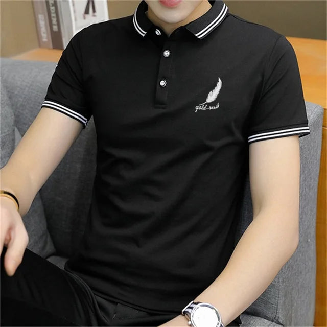 Men's Summer Lapel POLO Shirt Short Sleeve Tops Men Business Casual Youth Tops Korean Fashion Clothing Polo Shirt Men