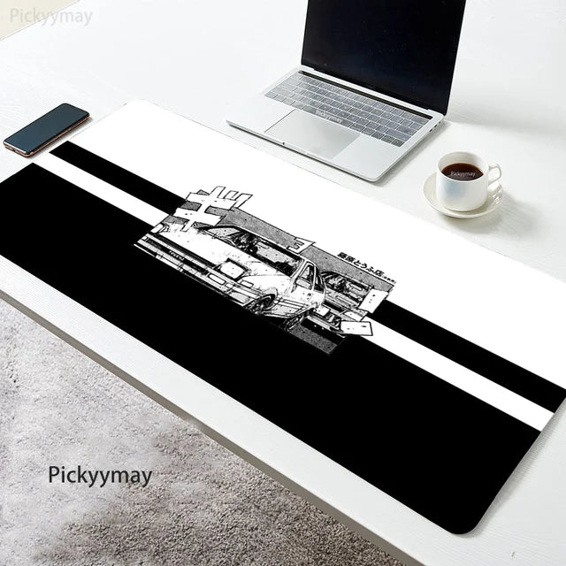 Initial D Large Mouse Mat Black Mousepad Big Gaming Mousepads Manga Car Rubber Keyboard Mats Desk Pad HD print Mouse Pads 90x40