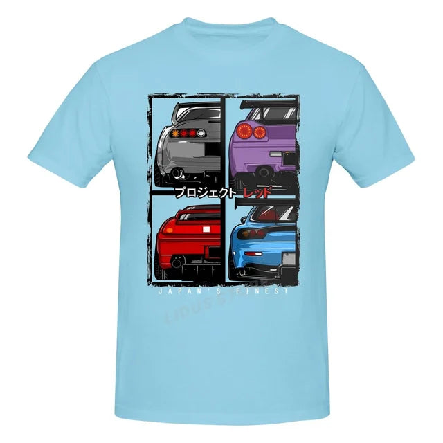 Japans Finest R34 NSX FD3S RX7 Jdm Car T shirt Harajuku Streetwear Short Sleeve T-shirt 100% Cotton Graphics Tshirt Tee Tops