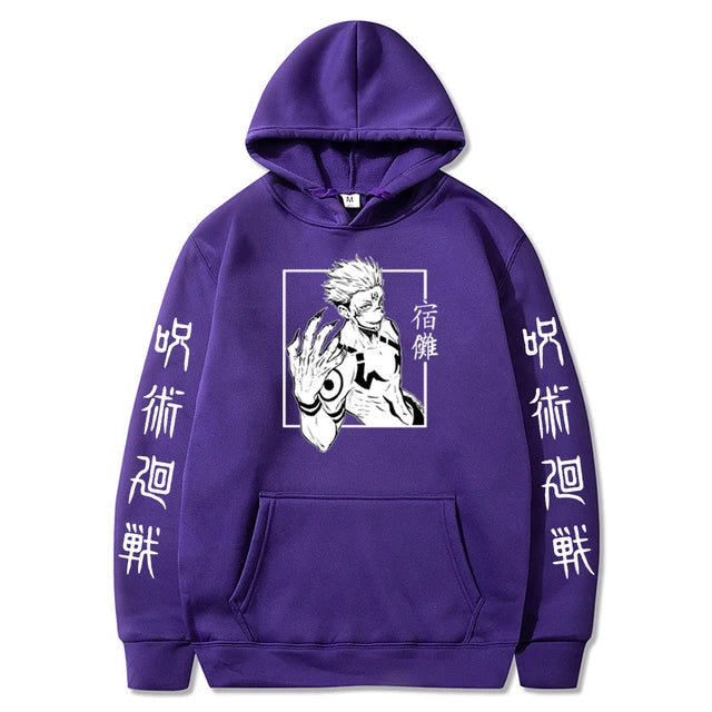 Harajuku Hoodies Unisex Jujutsu Kaisen Anime Ryomen Sukuna Graphics Printed Men's Hoodie Streetwear Fashion Casual Sweatshirt