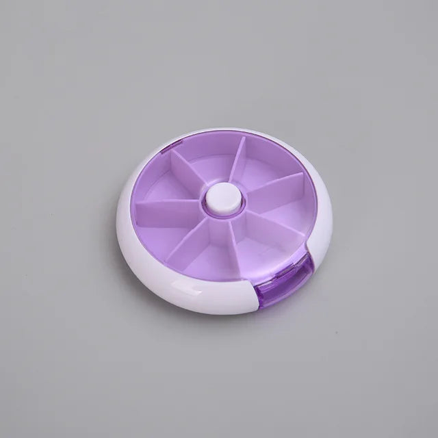 Mini Pill Box Weekly Medicine Pill Box Rotating Pill Box Case Splitter Pill Organizer Portable Travel 7 Day Pill Container Case