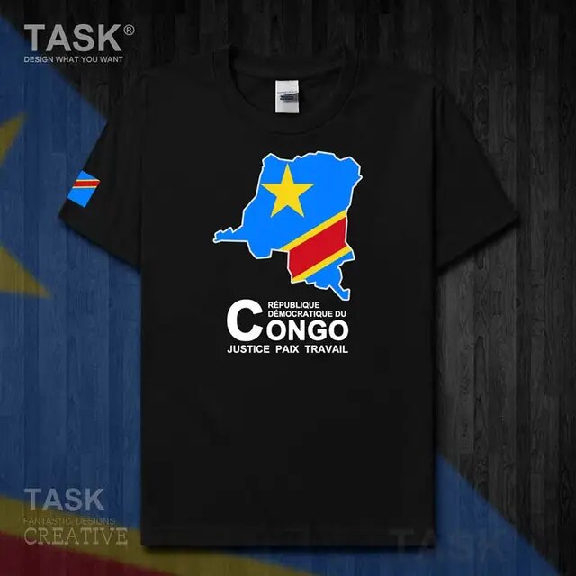 Congo COD Kinshasa Men's T-shirt New Top T-shirt Short Sleeve Clothes Sweatshirt Country Map Summer Fashion Jersey Sports 50