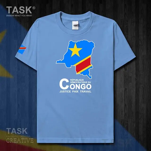 Congo COD Kinshasa Men's T-shirt New Top T-shirt Short Sleeve Clothes Sweatshirt Country Map Summer Fashion Jersey Sports 50