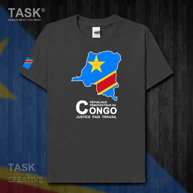 Congo COD Kinshasa Men's T-shirt New Top T-shirt Short Sleeve Clothes Sweatshirt Country Map Summer Fashion Jersey Sports 50