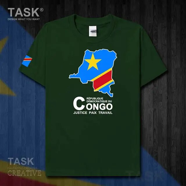 Congo COD Kinshasa Men's T-shirt New Top T-shirt Short Sleeve Clothes Sweatshirt Country Map Summer Fashion Jersey Sports 50