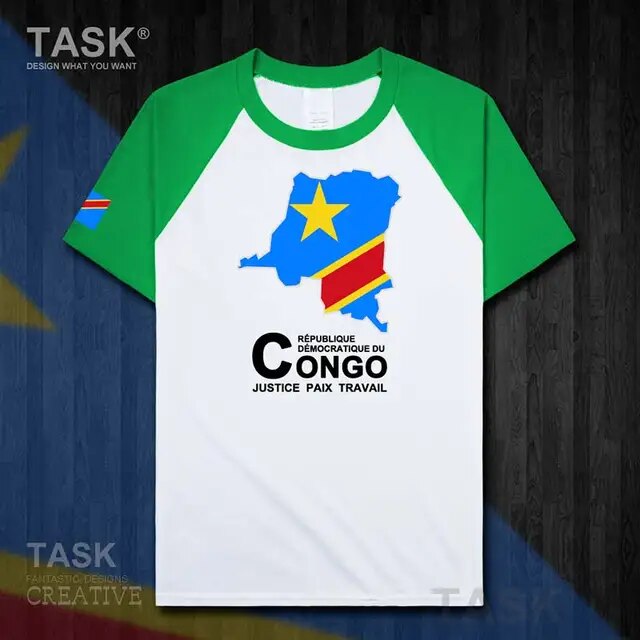 Congo COD Kinshasa Men's T-shirt New Top T-shirt Short Sleeve Clothes Sweatshirt Country Map Summer Fashion Jersey Sports 50