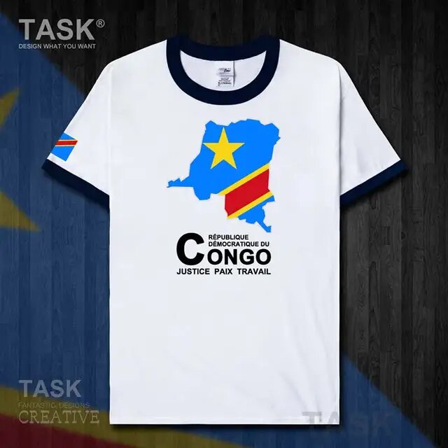 Congo COD Kinshasa Men's T-shirt New Top T-shirt Short Sleeve Clothes Sweatshirt Country Map Summer Fashion Jersey Sports 50