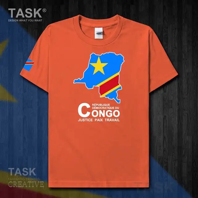 Congo COD Kinshasa Men's T-shirt New Top T-shirt Short Sleeve Clothes Sweatshirt Country Map Summer Fashion Jersey Sports 50