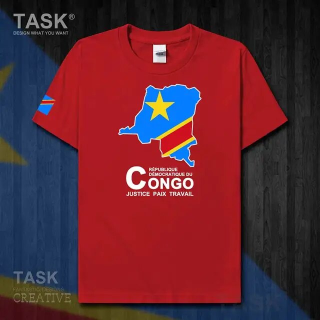 Congo COD Kinshasa Men's T-shirt New Top T-shirt Short Sleeve Clothes Sweatshirt Country Map Summer Fashion Jersey Sports 50