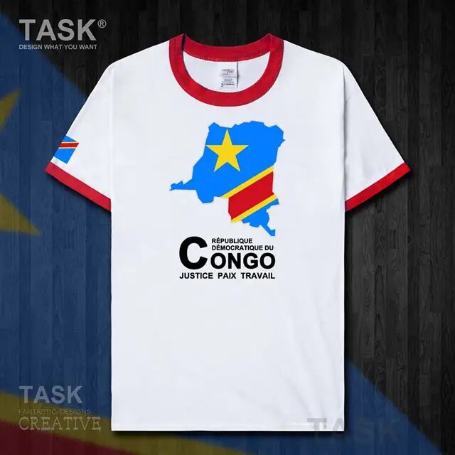 Congo COD Kinshasa Men's T-shirt New Top T-shirt Short Sleeve Clothes Sweatshirt Country Map Summer Fashion Jersey Sports 50