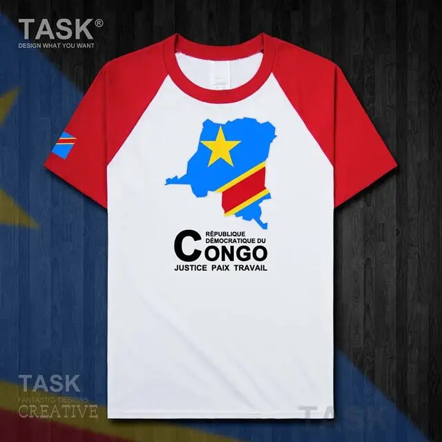 Congo COD Kinshasa Men's T-shirt New Top T-shirt Short Sleeve Clothes Sweatshirt Country Map Summer Fashion Jersey Sports 50