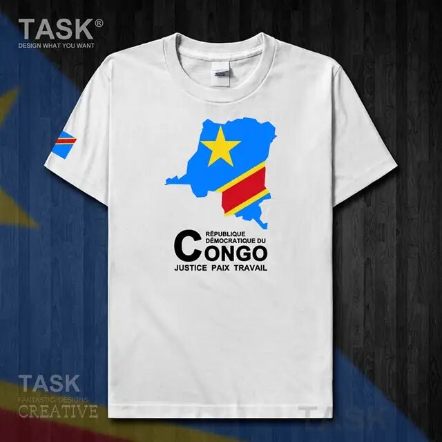 Congo COD Kinshasa Men's T-shirt New Top T-shirt Short Sleeve Clothes Sweatshirt Country Map Summer Fashion Jersey Sports 50