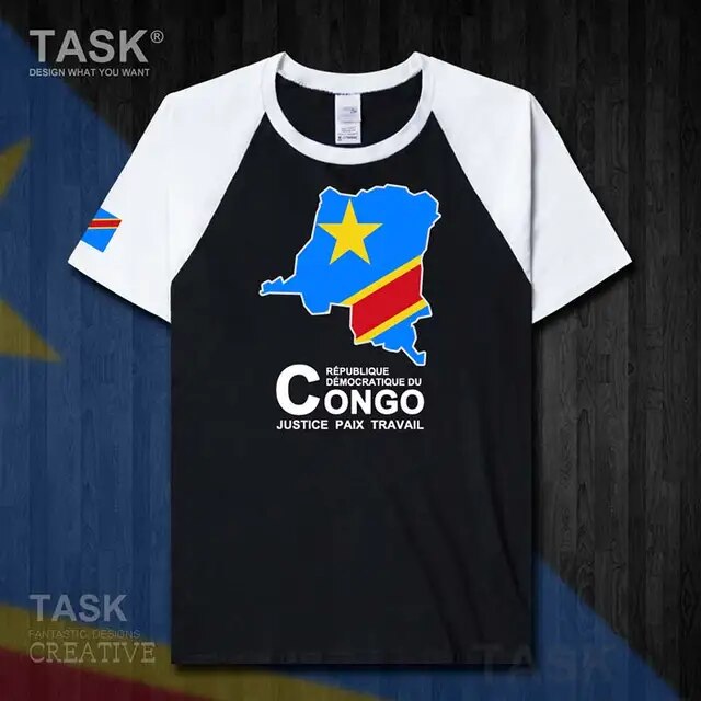 Congo COD Kinshasa Men's T-shirt New Top T-shirt Short Sleeve Clothes Sweatshirt Country Map Summer Fashion Jersey Sports 50