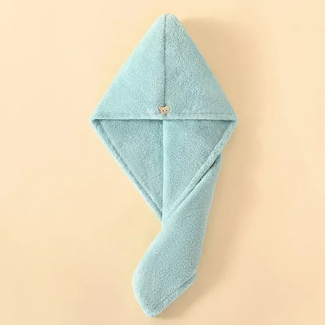 Purchase Products Microfiber Hair Towel Hair Cap With Button Feminine Bathroom Accessories Quick-drying Bathrobe Home Textile