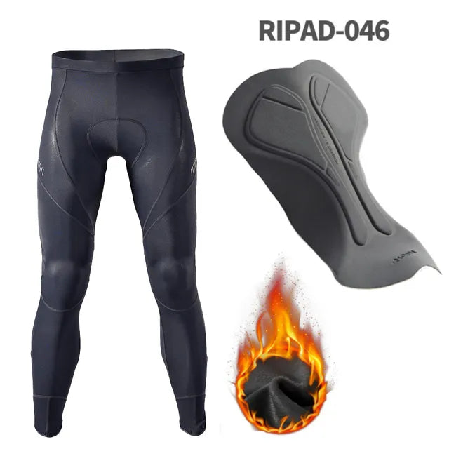 RION Bicycle Pants Men\'s MTB Tights Winter Bike Clothing Pro Cycling Long Trousers Fleece Thermal Winter 6H 8H Windproof Warm